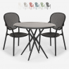 Set 2 stoelen ronde tafel zwart 80x80cm binnen buiten Valet Dark Aanbieding