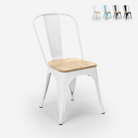Industriële stijl stoelen tolix ontwerp keuken bar Staal Wood Top Light Aanbieding