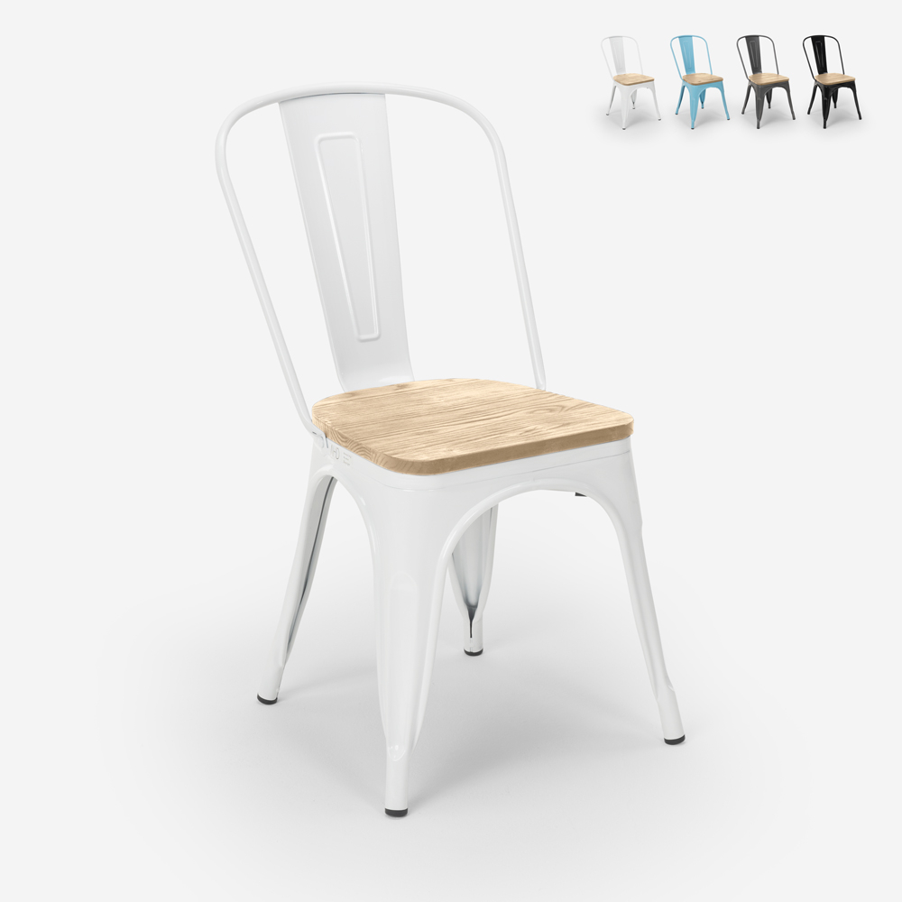 Industriële stijl stoelen tolix ontwerp keuken bar Staal Wood Top Light