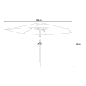 Achthoekige parasol 3x3 m met centrale paal Flamenco Karakteristieken