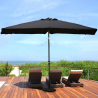 Zwarte rechthoekige tuinparasol met middenpaal 3x2 m Rios Dark Verkoop