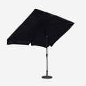 Zwarte rechthoekige tuinparasol met middenpaal 3x2 m Rios Dark Catalogus