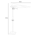 Muurparasol 200 x 150 cm Kailua Afmetingen