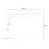 Witte zweefparasol 3x3 m Napili Keuze