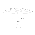 Winddichte tuinparasol met middenpaal 2x2 m Noosa Afmetingen