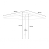 Winddichte tuinparasol met middenpaal 2x2 m Noosa Afmetingen