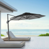 Vierkante aluminium zweefparasol 3 x 3 meter Paradise Noir Verkoop