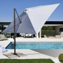 Vierkante zweefparasol 3x3m met zijarm en aluminium structuur Paradise Verkoop