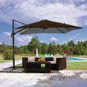 Garden adjustable side arm umbrella in aluminum 3x3m Paradise Brown Verkoop