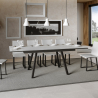 Uitschuifbare keuken eettafel 90x160-220cm wit design Mirhi Long Korting
