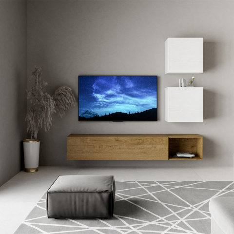 Aan de muur gemonteerde tv-standaard in de woonkamer geschorst modern design A115