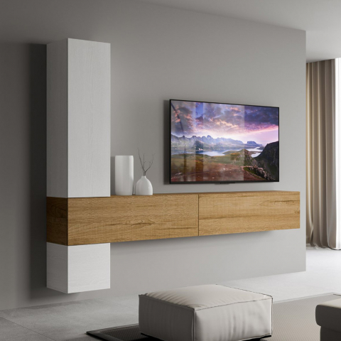 Hangend wand tv-meubel 4 kasten modern design woonkamer A113 Aanbieding