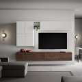 Moderne tv wandmeubel wit hout woonkamer A16 Aanbieding