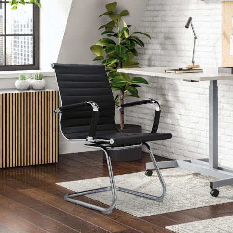 Moderne design ergonomische bureaustoel met sledepoten Miga V
