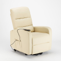 Elektrisch verstelbare sta-op relaxstoel van kunstleer met wielen Elizabeth II Aankoop
