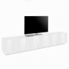 Modern TV-meubel voor in de woonkamer 6 deuren 3 vakken PING LOW XL White Aanbod