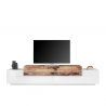 Design TV-meubel 240cm 4 vakken 3 deuren wit en hout Corona Low Maple Aanbod