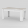 Glanzend witte uittrekbare tafel 140-190x90cm voor eetkamer Jesi Light Aanbod