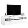 Woonkamer TV meubel 130cm 2 vakken 1 deur hoogglans wit Burrata Smart Aanbod
