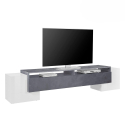 Design TV-meubel 210cm klepdeur 2 vakken Pillon Ardesia XXL Aanbod