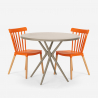 Design ronde tafel set beige 80cm 2 stoelen Eskil Kosten