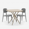 Moderne set met beige vierkante tafel 70x70 cm en 2 design stoelen Wade Kosten