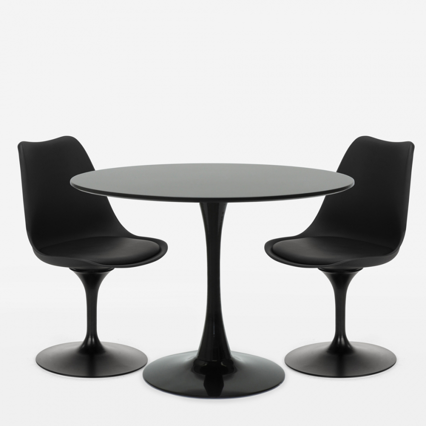 Chaise longue Conserveermiddel woensdag Aster Ronde tafel set 80cm 2 stoelen design Tulip Scandinavisch moderne  stijl