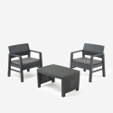 Rattan loungeset koffietafel en twee stoelen met kussens Progarden Tambo Kortingen