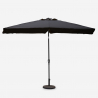Zwarte rechthoekige tuinparasol met middenpaal 3x2 m Rios Dark Kortingen