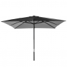Vierkante aluminium parasol met centrale paal 3x3 meter Marte Noir  Keuze