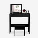 Make-up kaptafel zwart met spiegel Nicole Black Verkoop