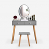 Scandinavisch grijs make-up station laden LED spiegel Serena Grey Verkoop