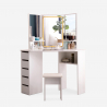 Make-up hoektafel met 3 LED spiegels, krukje en schuifladen Elettra Verkoop