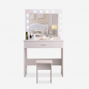 Make-up tafel met spiegel met LED lampen en krukje Gaia Verkoop