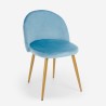 Moderne stoel met gouden poten en fluwelen bekleding Bert Model