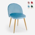Moderne stoel met gouden poten en fluwelen bekleding Bert Aanbieding