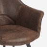 Gestoffeerde vintage kunstleren stoel Dohod Korting