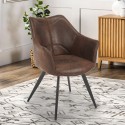 Gestoffeerde vintage kunstleren stoel Dohod Verkoop