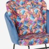 Schommelstoel fluwelen moderne fauteuil woonkamer met kussentje Botanika Kortingen