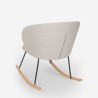 Moderne houten schommelstoel woonkamer fauteuil kussentje Houpa Korting