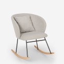 Moderne houten schommelstoel woonkamer fauteuil kussentje Houpa Aanbieding