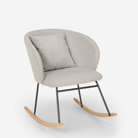 Moderne houten schommelstoel woonkamer fauteuil kussentje Houpa
