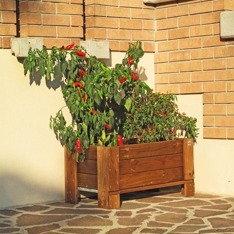Plantenbak in hout exterieur balkon terras 81 x 44 x 40 cm