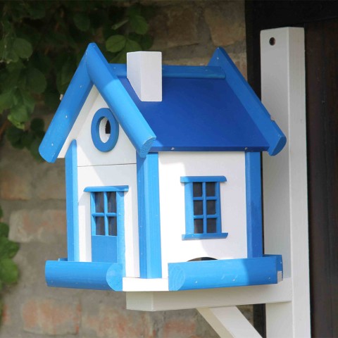 Vogelnest houten huis voor buitentuin Sweety Azzurro