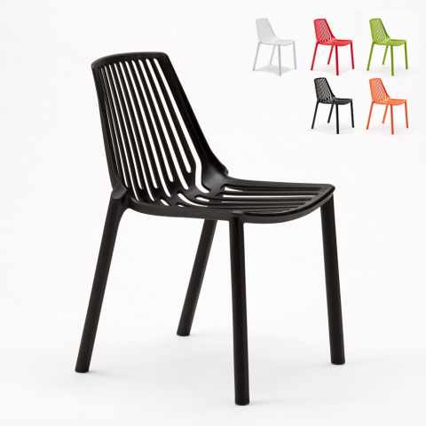 Binnen en buiten stoelen voor cafè restaurant en tuin in polypropyleen stapelbaar Design Line
