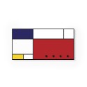 Moderne magnetische whiteboard-sleutelhouder muur Mondrian Aanbod