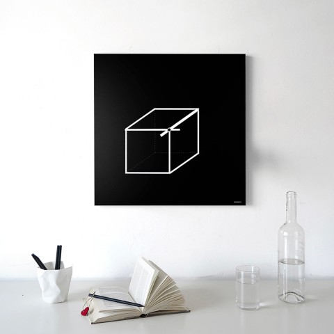 Vierkante wandklok 50 x 50 cm minimaal geometrisch ontwerp Cube