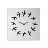 Vierkante wandklok 50 x 50 cm minimalistisch design zwaluwen Flock Korting