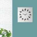 Vierkante wandklok 50 x 50 cm minimalistisch design zwaluwen Flock Verkoop