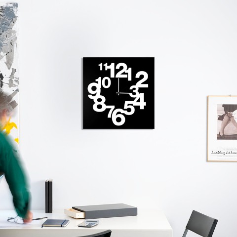 Moderne wandklok 50x50cm met grote cijfers Numbers Circle Aanbieding